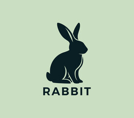Fototapeta premium Rabbit logo design. Rabbit silhouettes logo. Easter bunnies logo. Modern rabbit logo template vector