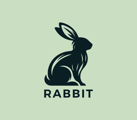 Fototapeta premium Rabbit logo design. Rabbit silhouettes logo. Easter bunnies logo. Modern rabbit logo template vector