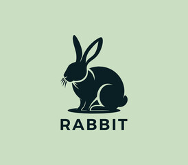 Fototapeta premium Rabbit logo design. Rabbit silhouettes logo. Easter bunnies logo. Modern rabbit logo template vector