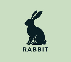 Fototapeta premium Rabbit logo design. Rabbit silhouettes logo. Easter bunnies logo. Modern rabbit logo template vector