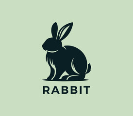 Fototapeta premium Rabbit logo design. Rabbit silhouettes logo. Easter bunnies logo. Modern rabbit logo template vector