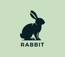 Fototapeta premium Rabbit logo design. Rabbit silhouettes logo. Easter bunnies logo. Modern rabbit logo template vector