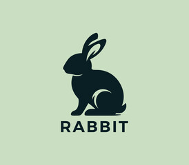 Rabbit logo design. Rabbit silhouettes logo. Easter bunnies logo. Modern rabbit logo template vector