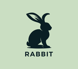 Fototapeta premium Rabbit logo design. Rabbit silhouettes logo. Easter bunnies logo. Modern rabbit logo template vector