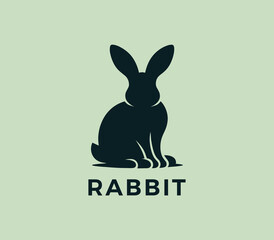 Fototapeta premium Rabbit logo design. Rabbit silhouettes logo. Easter bunnies logo. Modern rabbit logo template vector