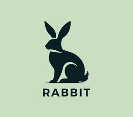 Fototapeta premium Rabbit logo design. Rabbit silhouettes logo. Easter bunnies logo. Modern rabbit logo template vector
