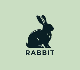 Rabbit logo design. Rabbit silhouettes logo. Easter bunnies logo. Modern rabbit logo template vector