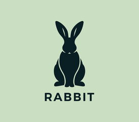 Rabbit logo design. Rabbit silhouettes logo. Easter bunnies logo. Modern rabbit logo template vector
