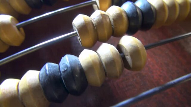Old wooden abacus close up