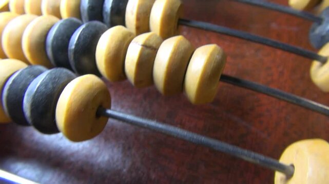 Old wooden abacus close up