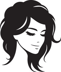 Beautiful Woman with Long Hair Vector Illustration Portrait