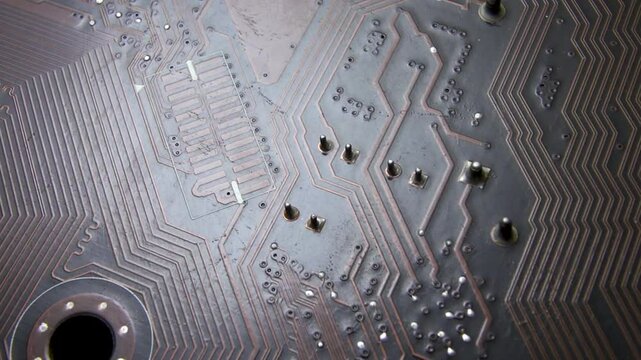 printed circuit board with smd components close-up