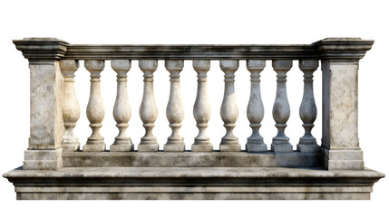 Vintage balustrade isolated on transparent background balustrade png