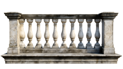 Vintage balustrade isolated on transparent background balustrade png