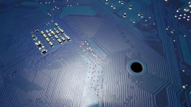 printed circuit board with smd components close-up