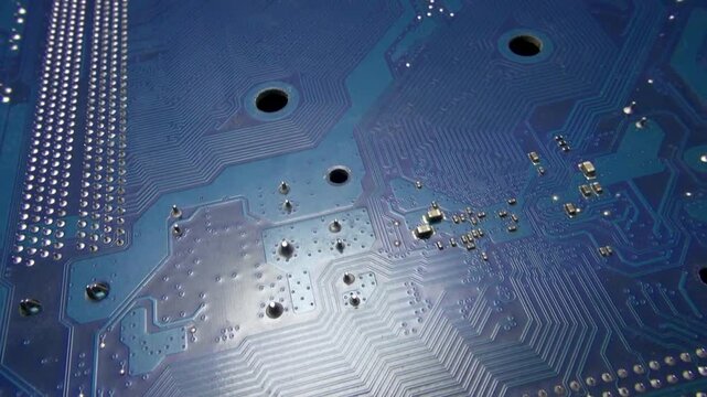 printed circuit board with smd components close-up