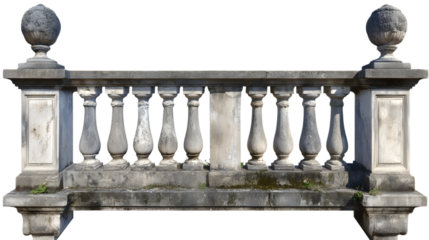 Vintage balustrade isolated on transparent background balustrade png