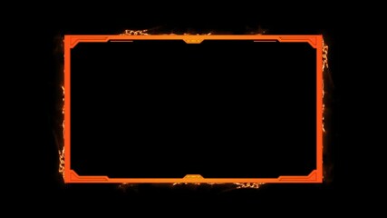 Fire border gaming for streaming facecam with transparent background
