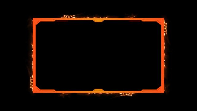 Fire border gaming for streaming facecam with transparent background