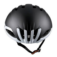 Fototapeta premium Sleek Black Bicycle Helmet White Accents Modern Design
