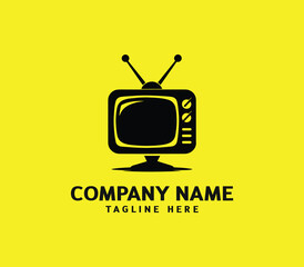 Tv logo design vector. television logo template. TV channel program icon logo design vector template