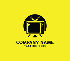 Tv logo design vector. television logo template. TV channel program icon logo design vector template