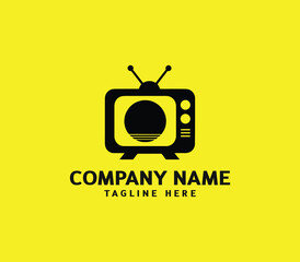 Tv logo design vector. television logo template. TV channel program icon logo design vector template