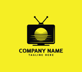 Tv logo design vector. television logo template. TV channel program icon logo design vector template