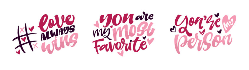 Trendy hand drawn doodle lettering quote about love and Valentine's day. Lettering for t-shirt design, mug print, bag print, clothes fashion. 100% hand drawn vector image.