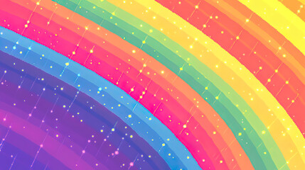 Colorful pixel art background with a rainbow color palette