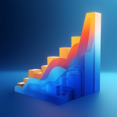 business graph with arrow