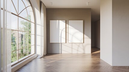 Fototapeta premium Minimalist interior with natural light and elegant decor