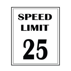 Traffic warning sign icon for maximum speed, isolated on white background.road.
