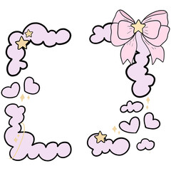 Coquette Cloud Frame Clipart Collection