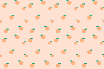 Cute orange summer cartoon characters texture embroidery seamless pattern. perfect watercolor painting decorative design for wallpaper, background, illustration, fabric, interior, decoration, printing