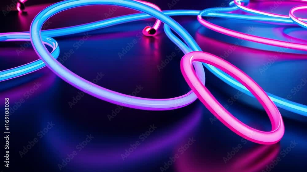 Poster the frame showcases vibrant neon lights in dynamic motion, creating an energetic and artistic atmosp