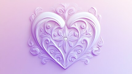 Elegant Ornate Heart Design With Floral Accents