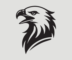 silhouette of a eagle in black and white