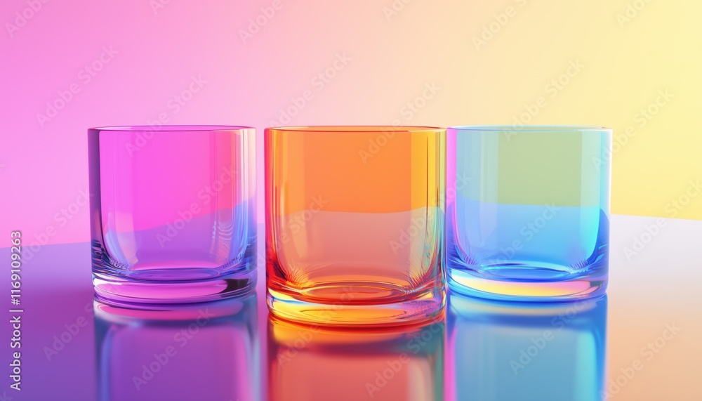 Aufkleber transparent gradient glass rendering showcases a stunning design technique that creates a smooth tra