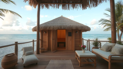 beach bungalow cozy relax with sauna