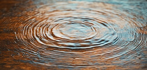 Close-up of ripples forming on a tranquil water surface, creating a calming ambiance.