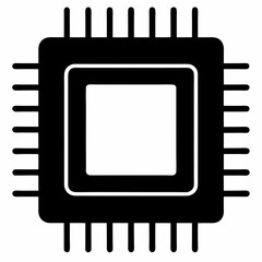 BGA Chip Silhouette Vector Art