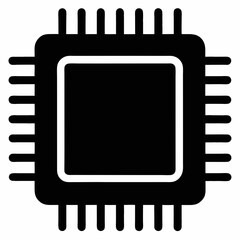 BGA Chip Silhouette Vector Art