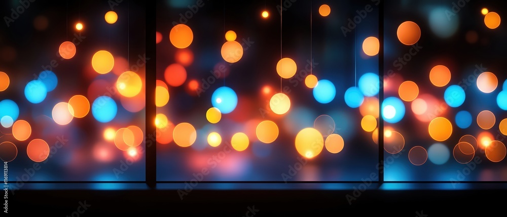 Poster colorful bokeh lights creating a mesmerizing and dreamy atmosphere.