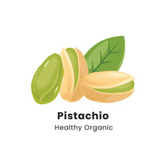 Hand drawn vector illustration of pistachio nuts on a white background