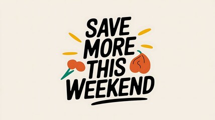 Obraz premium Save More This Weekend Fun Colorful Design