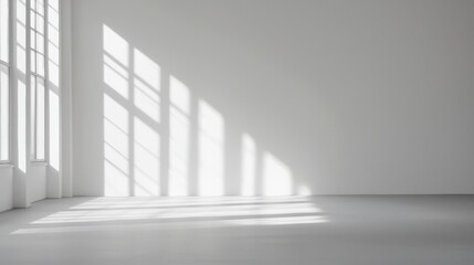 Fototapeta premium Sound Reverberating Through a Large Empty Room with Natural Light and Shadow Play