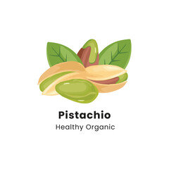 Hand drawn vector illustration of pistachio nuts on a white background