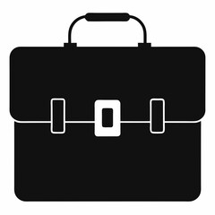 Black Briefcase Silhouette Vector Illustration