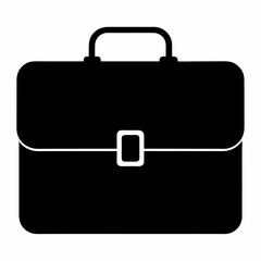 Black Briefcase Silhouette Vector Illustration